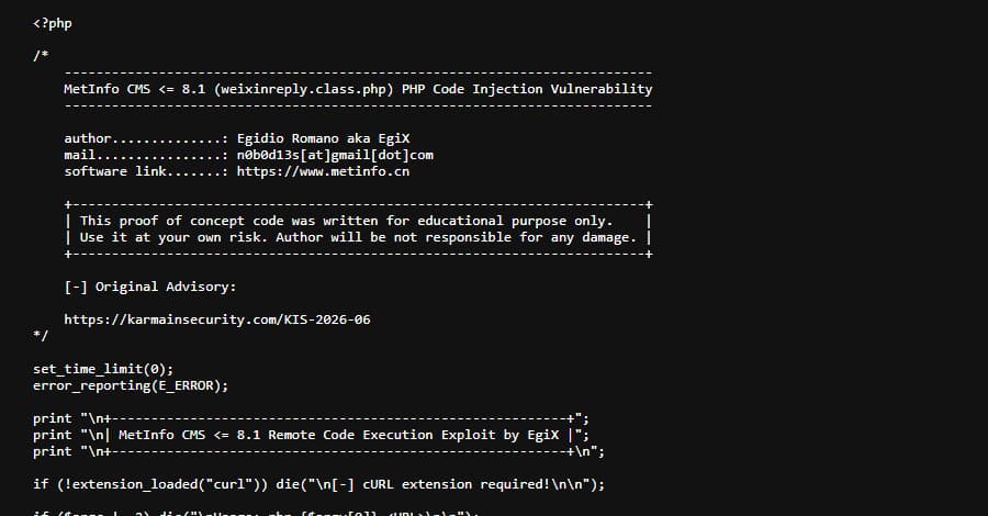 Hàng nghìn website Việt dùng MetInfo CMS đối mặt nguy cơ hack cực độ